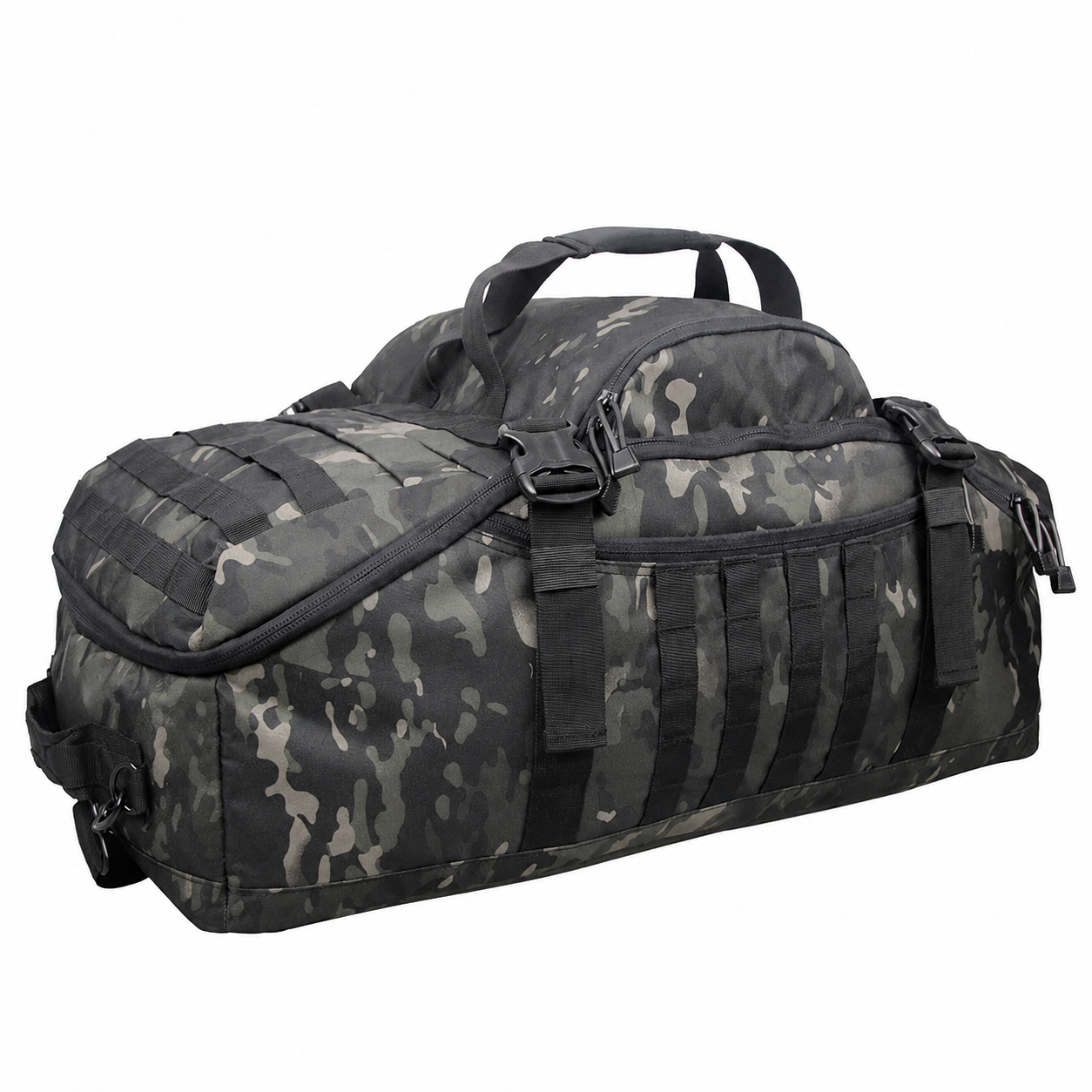 45L Gym Bag, Duffel & Duffle Bag Backpack — 3-Way Tactical Gym Duffle Bag with MOLLE System for Gym, Travel, Camping, Hiking & Bug Out