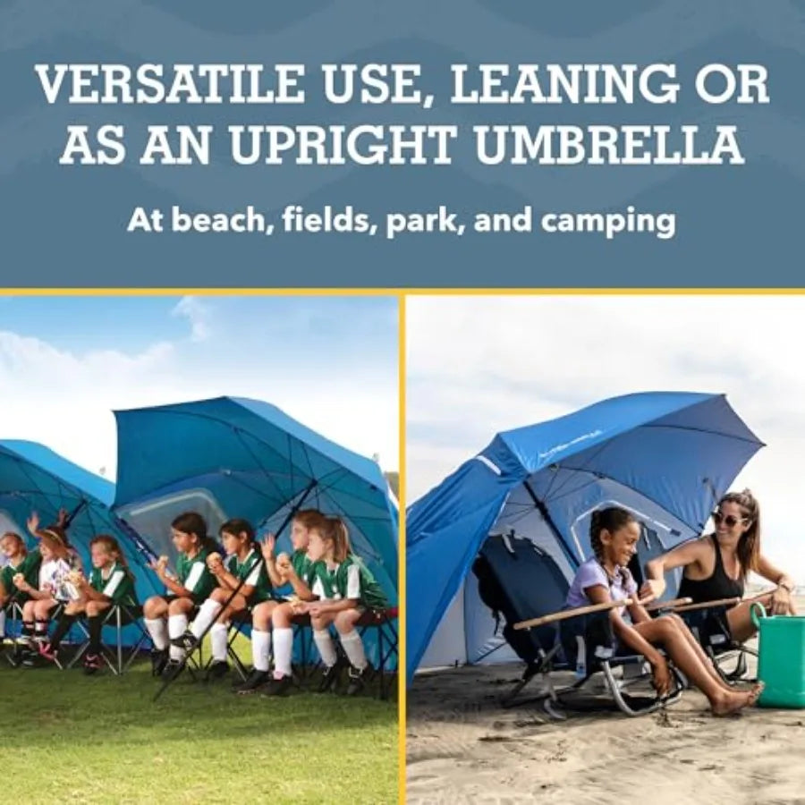 Large Beach Umbrella, Big Outdoor Umbrella & Sun Umbrella with UPF 50+ & Side Panels for Beach, Camping, Garden, RV & Outdoor Use