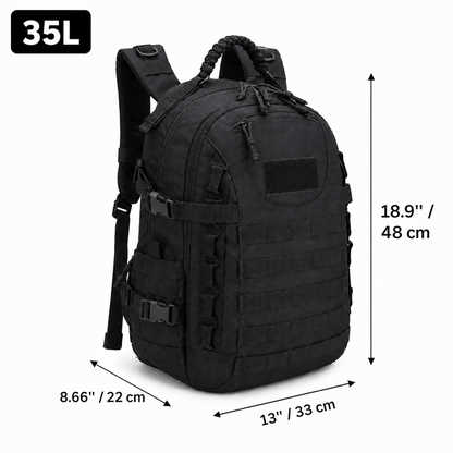 35L Tactical Bug Out Bag & Go Bag, Military-Style Hiking Backpack & Survival Daypack for Men & Women — Large Capacity Army Assault Pack for Camping, Hunting, Trekking & Emergency Preparedness