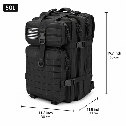50L Tactical Backpack & Military Assault Pack — MOLLE Hiking Backpack & Laptop Bag for Bug Out, Hunting, Camping & Everyday Carry