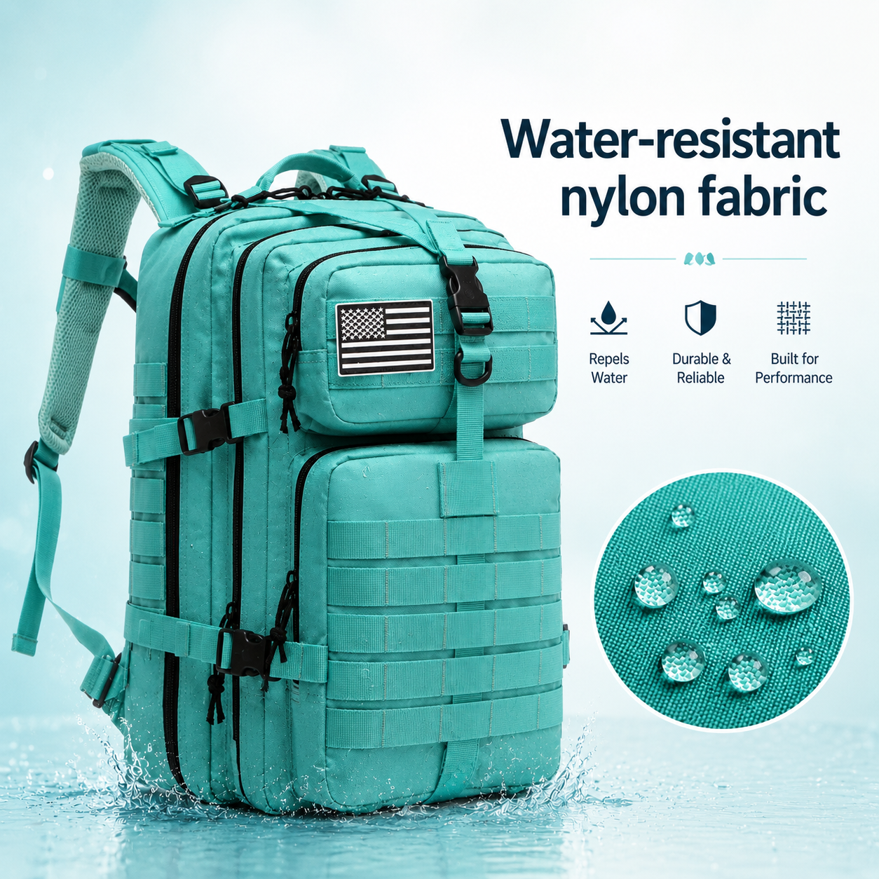 50L Tactical Hiking Backpack & Gym Rucksack with Hydration Bladder Compatibility, 1000D Nylon for Rucking, CrossFit, Hyrox, Camping, Hunting & Fishing — Water-Resistant Outdoor Pack with Laptop Compartment