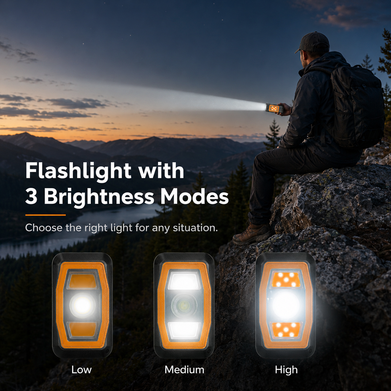 5000mAh Large-Capacity Emergency Weather Radio with Hand Crank, Solar & USB-C Charging, Flashlight & Power Bank for Blackouts, Storms, Camping & Fishing