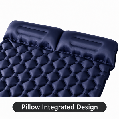 Double Sleeping Pad & Air Mattress for 2 — Self-Inflating Camping Mattress with Dual Pillows & Inflatable Bed for Couples, Camping & Hiking