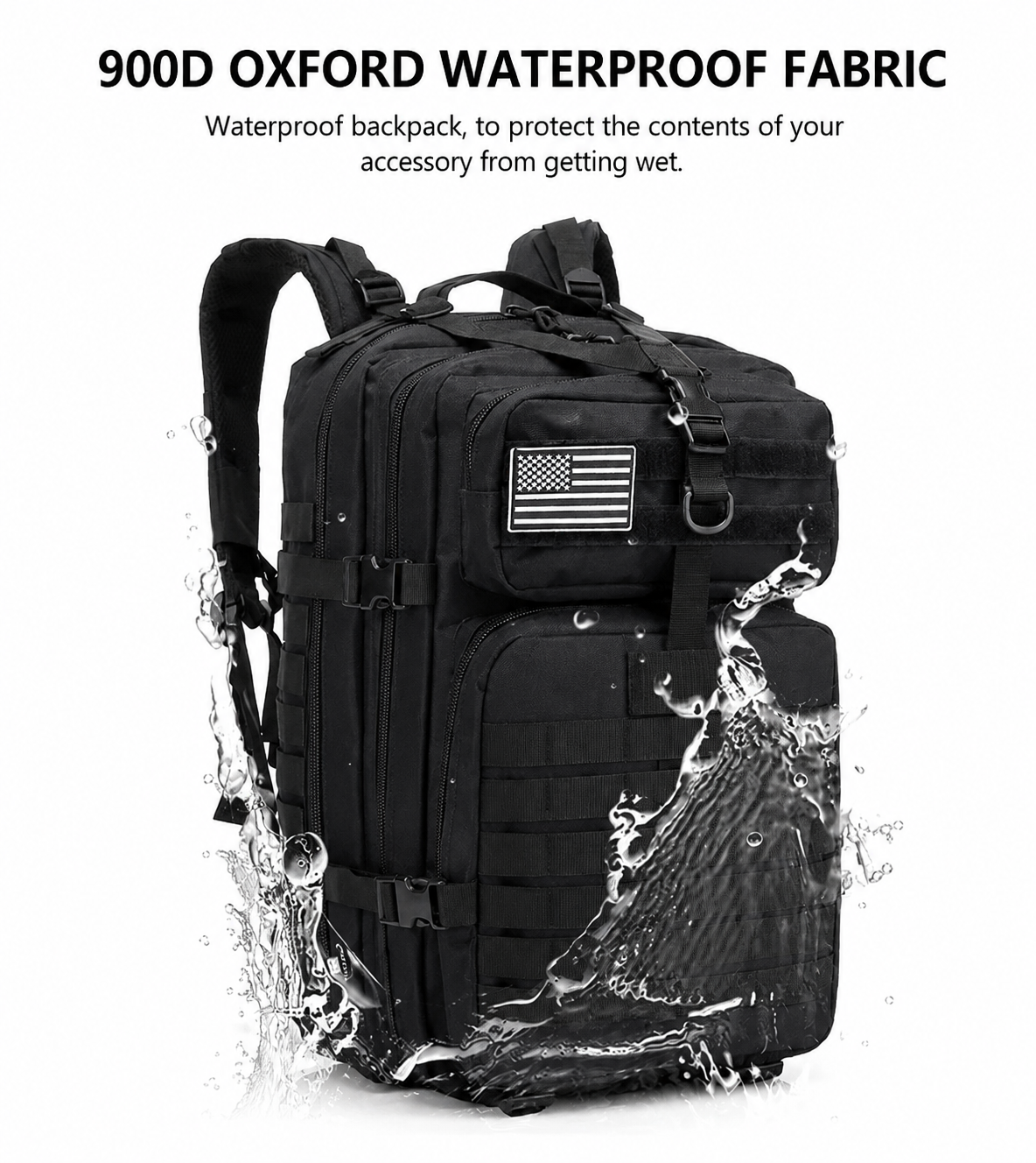 50L Tactical Backpack & Military Assault Pack — MOLLE Hiking Backpack & Laptop Bag for Bug Out, Hunting, Camping & Everyday Carry