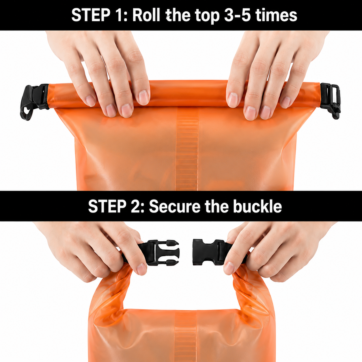 2L–20L Waterproof Floating Dry Bag, Roll-Top Dry Sack for Kayaking, Boating, Fishing, Rafting, Hiking & Camping