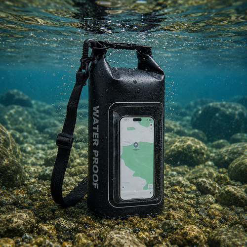 Waterproof Dry Bag, Waterproof Phone Pouch, Waterproof Phone Case & Beach Bag with Phone Window — IPX6 Roll-Top Dry Sack, Waterproof Sling Bag & Shoulder Bag for Kayaking, Boating, Rafting, Swimming & Travel, 5L