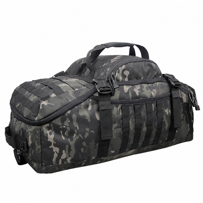 45L Gym Bag, Duffel & Duffle Bag Backpack — 3-Way Tactical Gym Duffle Bag with MOLLE System for Gym, Travel, Camping, Hiking & Bug Out