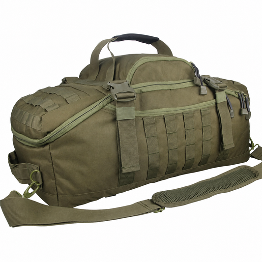 45L Gym Bag, Duffel & Duffle Bag Backpack — 3-Way Tactical Gym Duffle Bag with MOLLE System for Gym, Travel, Camping, Hiking & Bug Out