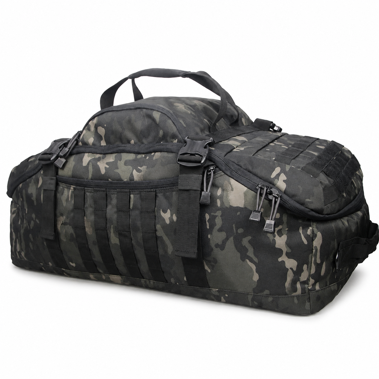 80L Gym Bag, Duffel & Duffle Bag Backpack — 3-Way Large Tactical Gym Duffle Bag with MOLLE System for Gym, Travel, Camping, Hiking & Bug Out