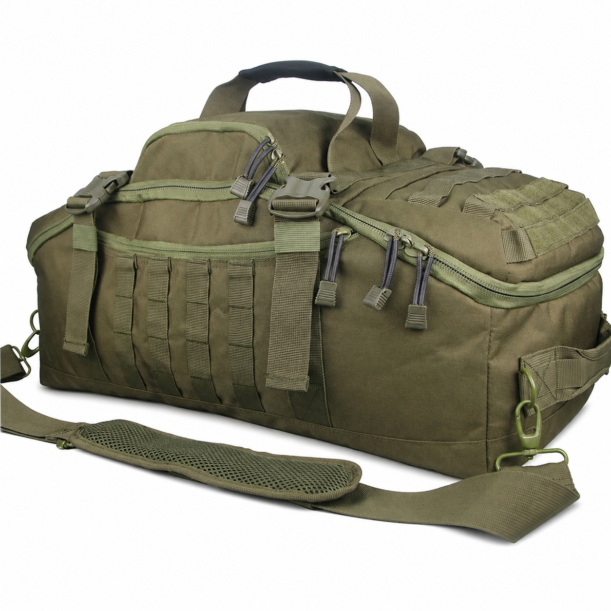 80L Gym Bag, Duffel & Duffle Bag Backpack — 3-Way Large Tactical Gym Duffle Bag with MOLLE System for Gym, Travel, Camping, Hiking & Bug Out