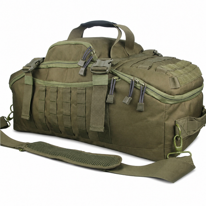 80L Gym Bag, Duffel & Duffle Bag Backpack — 3-Way Large Tactical Gym Duffle Bag with MOLLE System for Gym, Travel, Camping, Hiking & Bug Out