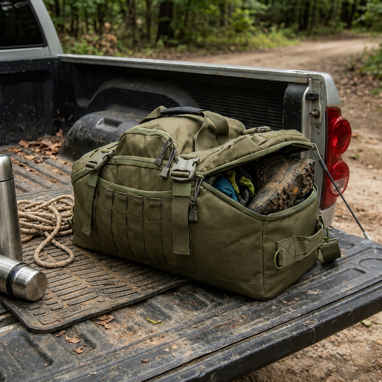 80L Gym Bag, Duffel & Duffle Bag Backpack — 3-Way Large Tactical Gym Duffle Bag with MOLLE System for Gym, Travel, Camping, Hiking & Bug Out
