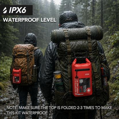 250-Piece Waterproof Survival First Aid Kit with Dry Bag for Camping, Hiking, Boating, Fishing & Emergency Preparedness