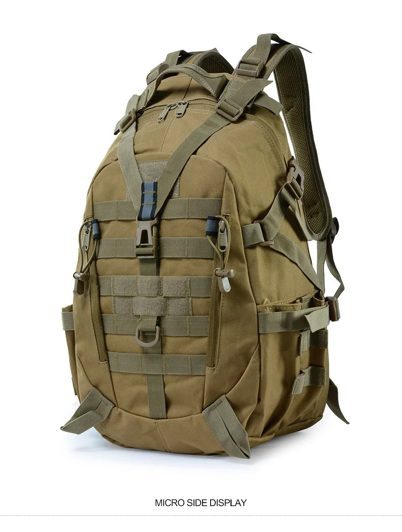 Tactical Laptop Backpack & Travel Hiking Rucksack for Men & Women, MOLLE Daypack with Reflective Strip for Camping, Hunting, Fishing, Bug Out, Climbing & Outdoor Adventures