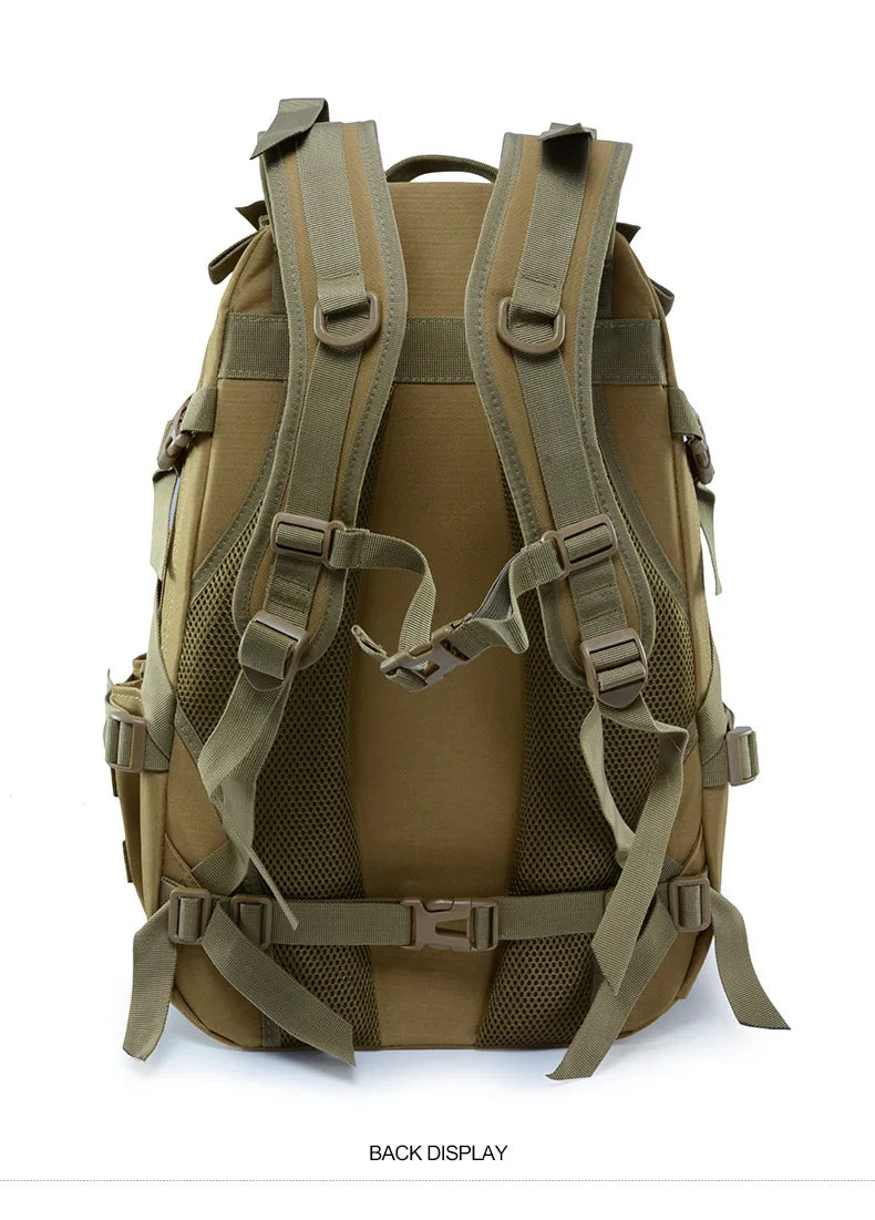 Tactical Laptop Backpack & Travel Hiking Rucksack for Men & Women, MOLLE Daypack with Reflective Strip for Camping, Hunting, Fishing, Bug Out, Climbing & Outdoor Adventures
