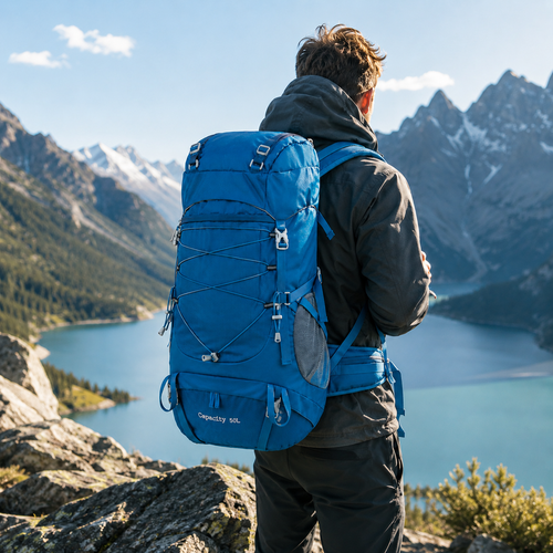 50L Travel Backpack & Hiking Rucksack with Rain Cover for Men & Women, Multifunctional Camping & Mountaineering Bag for Trekking, Hunting, Bug Out & Outdoor Adventures