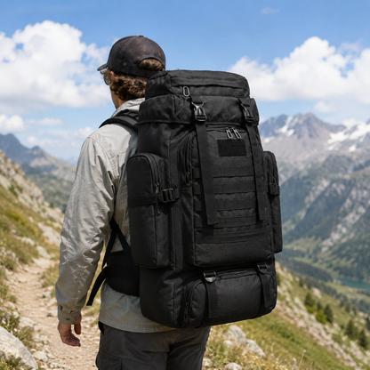 80L Tactical Backpack & Military Rucksack with MOLLE System — Large Hiking Backpack & Army Assault Pack for Camping, Hunting, Bug Out, Mountaineering & Backpacking