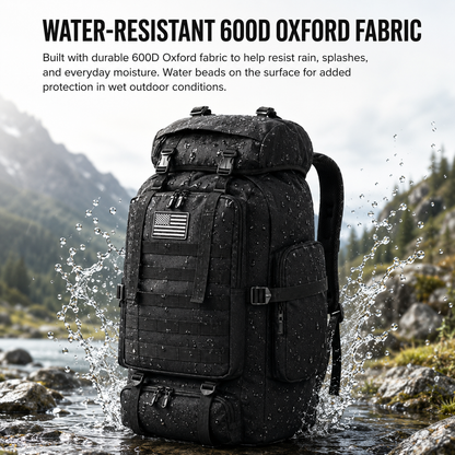 80L Tactical Backpack & Military Rucksack with MOLLE System — Large Hiking Backpack & Army Assault Pack for Camping, Hunting, Bug Out, Mountaineering & Backpacking