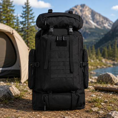 100L Tactical Backpack & Military Rucksack with MOLLE System — Extra Large Hiking Backpack & Expedition Assault Pack for Camping, Hunting, Bug Out, Mountaineering & Backpacking