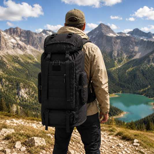 100L Tactical Backpack & Military Rucksack with MOLLE System — Extra Large Hiking Backpack & Expedition Assault Pack for Camping, Hunting, Bug Out, Mountaineering & Backpacking