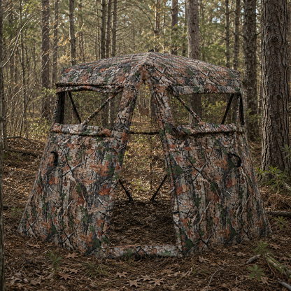 360° See-Through Pop-Up Hunting Blind, 2–3 Person Ground Blind for Deer, Turkey & Elk Hunting & Wildlife Observation
