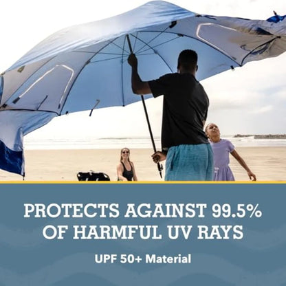 Large Beach Umbrella, Big Outdoor Umbrella & Sun Umbrella with UPF 50+ & Side Panels for Beach, Camping, Garden, RV & Outdoor Use