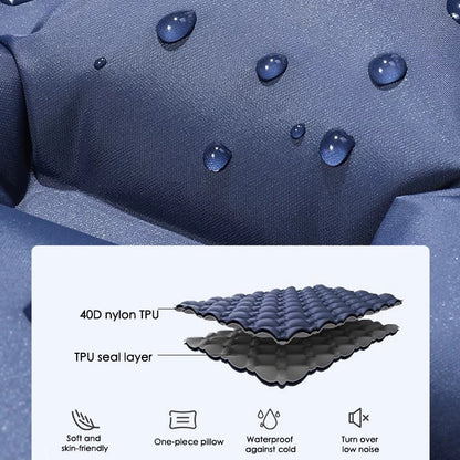 Double Sleeping Pad & Air Mattress for 2 — Self-Inflating Camping Mattress with Dual Pillows & Inflatable Bed for Couples, Camping & Hiking