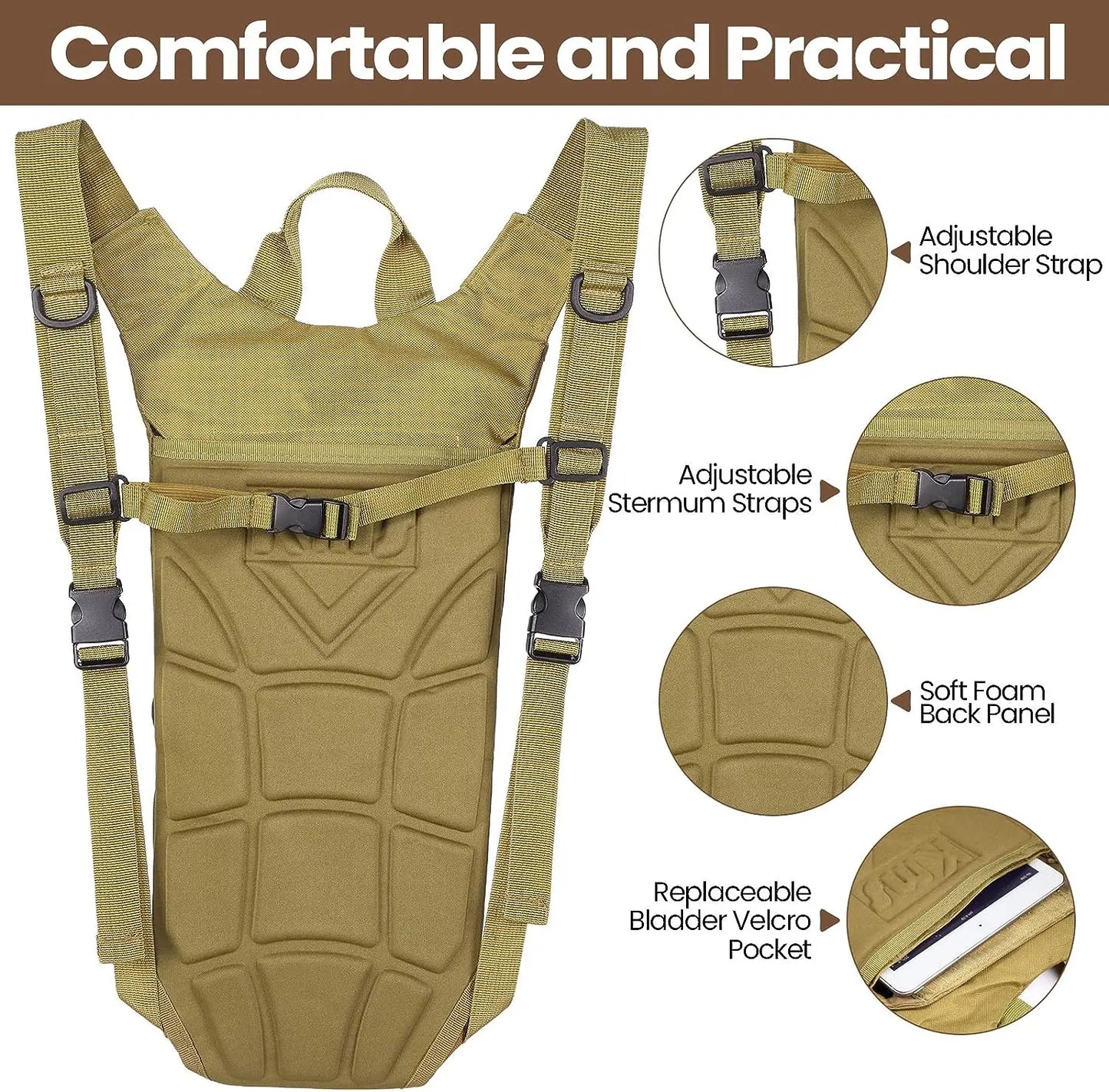 3L Hydration Pack, Hydration Backpack & Water Backpack with Water Bladder for Hiking, Running, Cycling, Trail Running & Outdoor Use
