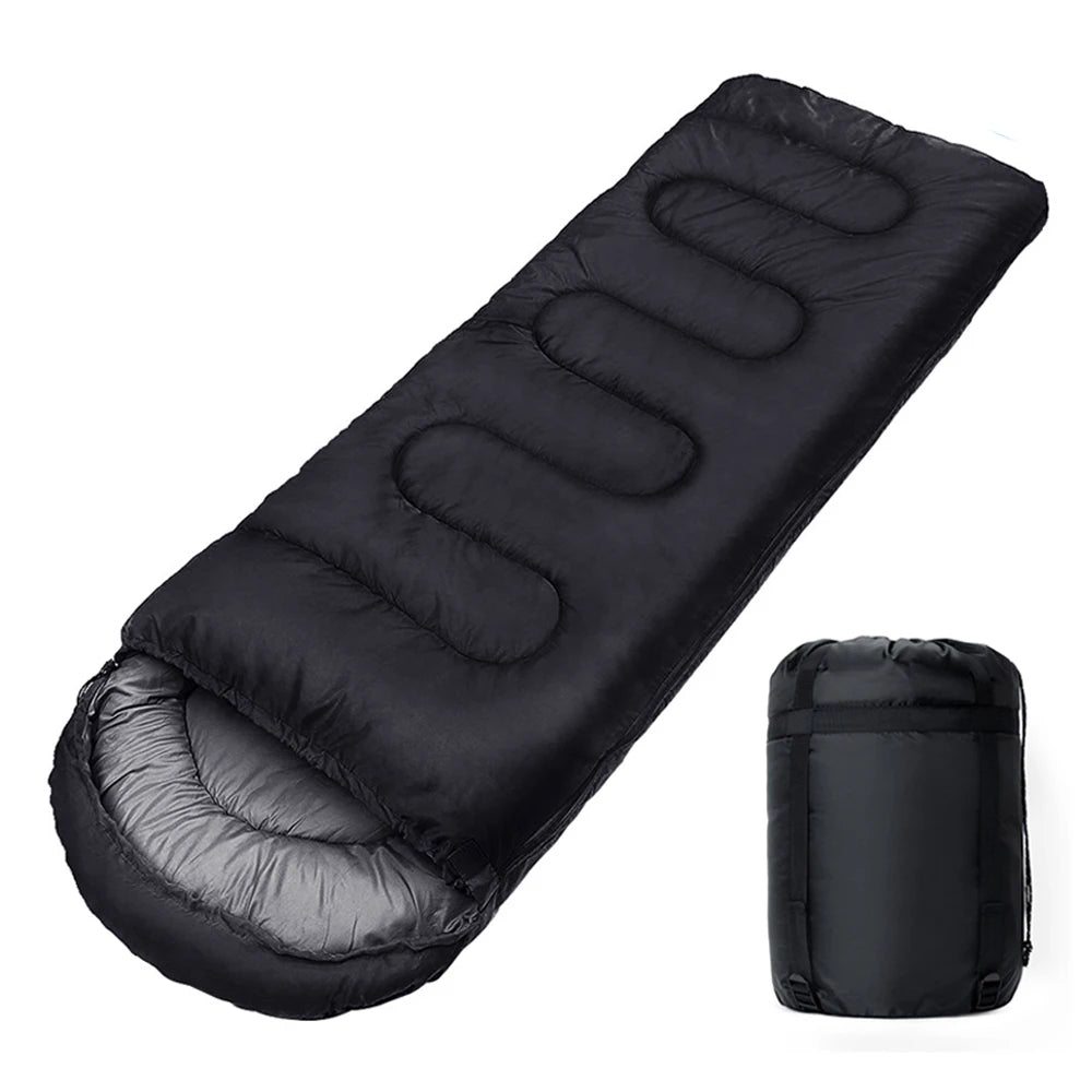 Sleeping Bag for Camping, Backpacking & Hiking — Lightweight 3-Season Cotton Sleeping Bag with Double Zipper & Splicing Design for Adults, Fits Up to 6'7"
