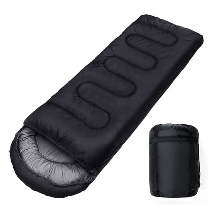 Sleeping Bag for Camping, Backpacking & Hiking — Lightweight 3-Season Cotton Sleeping Bag with Double Zipper & Splicing Design for Adults, Fits Up to 6'7"