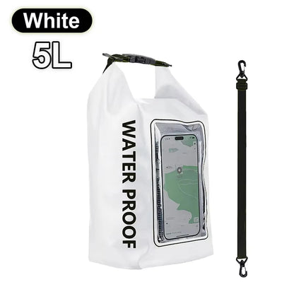Waterproof Dry Bag, Waterproof Phone Pouch, Waterproof Phone Case & Beach Bag with Phone Window — IPX6 Roll-Top Dry Sack, Waterproof Sling Bag & Shoulder Bag for Kayaking, Boating, Rafting, Swimming & Travel, 5L