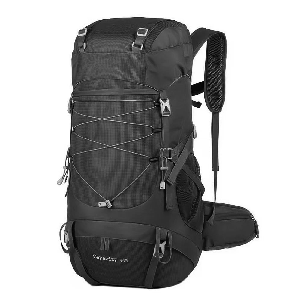 50L Travel Backpack & Hiking Rucksack with Rain Cover for Men & Women, Multifunctional Camping & Mountaineering Bag for Trekking, Hunting, Bug Out & Outdoor Adventures