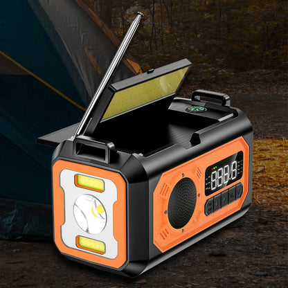 12000mAh Large-Capacity NOAA Emergency Weather Radio with Hand Crank, Solar & USB-C Charging, Flashlight & Power Bank for Blackouts, Storms, Camping & Fishing