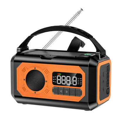 12000mAh Large-Capacity NOAA Emergency Weather Radio with Hand Crank, Solar & USB-C Charging, Flashlight & Power Bank for Blackouts, Storms, Camping & Fishing