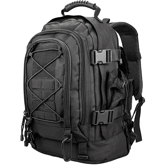 60L Expandable Tactical Hiking Backpack & Military Rucksack with MOLLE System, Waistbelt & Carabiner Hook for Camping, Hunting, Bug Out, Travel & Backpacking
