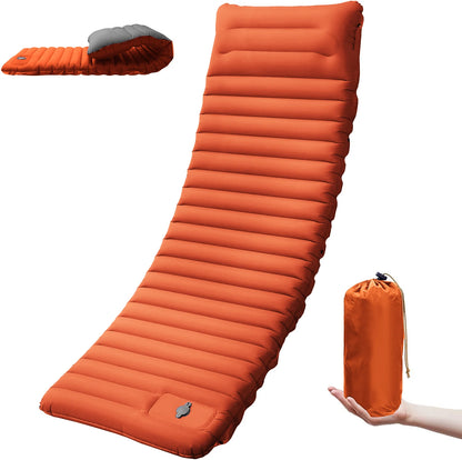 Self-Inflating Camping Sleeping Pad with Built-In Foot Pump, Integrated Pillow & Side Connectors — Extra Thick 4 Inch Sleeping Mat for Camping, Backpacking, Hiking & Fishing