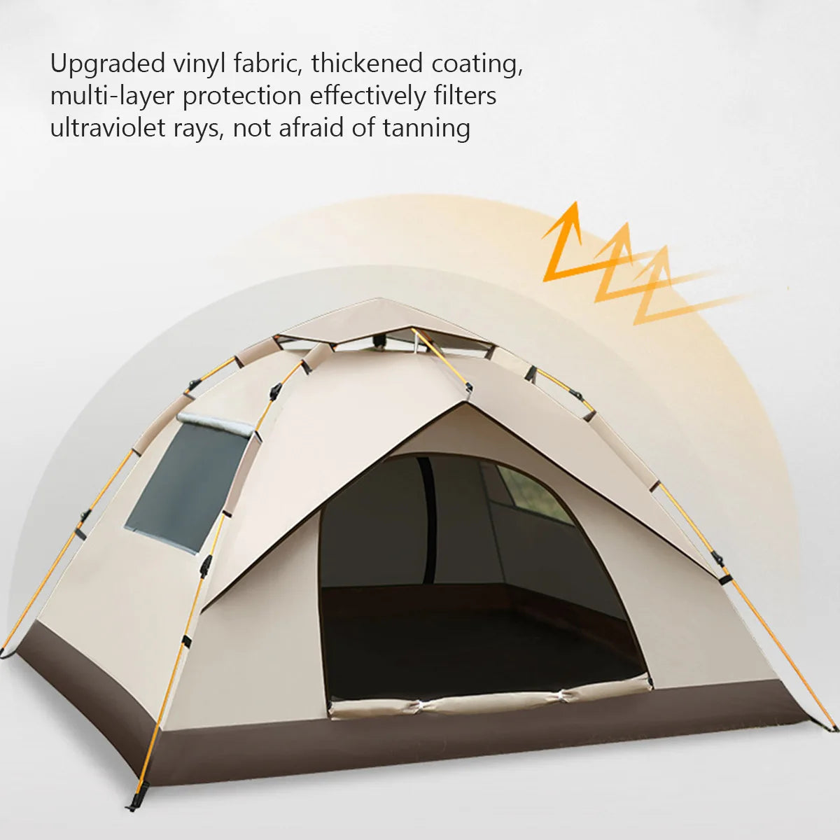2-3 Person Pop-Up Tent, Canopy & Sun Shade — Automatic Instant Tent & Beach Tent for Camping, Beach, Picnics & Festivals