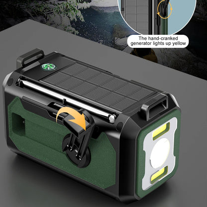12000mAh Large-Capacity NOAA Emergency Weather Radio with Hand Crank, Solar & USB-C Charging, Flashlight & Power Bank for Blackouts, Storms, Camping & Fishing