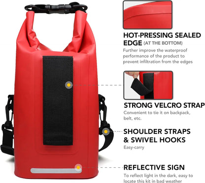 250-Piece Waterproof Survival First Aid Kit with Dry Bag for Camping, Hiking, Boating, Fishing & Emergency Preparedness