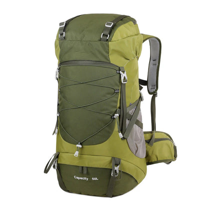 50L Travel Backpack & Hiking Rucksack with Rain Cover for Men & Women, Multifunctional Camping & Mountaineering Bag for Trekking, Hunting, Bug Out & Outdoor Adventures