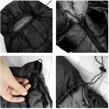 Sleeping Bag for Camping, Backpacking & Hiking — Lightweight 3-Season Cotton Sleeping Bag with Double Zipper & Splicing Design for Adults, Fits Up to 6'7"