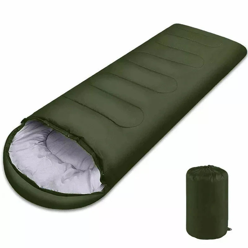 Sleeping Bag for Camping, Backpacking & Hiking — Lightweight 3-Season Cotton Sleeping Bag with Double Zipper & Splicing Design for Adults, Fits Up to 6'7"