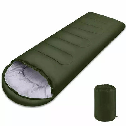 Sleeping Bag for Camping, Backpacking & Hiking — Lightweight 3-Season Cotton Sleeping Bag with Double Zipper & Splicing Design for Adults, Fits Up to 6'7"