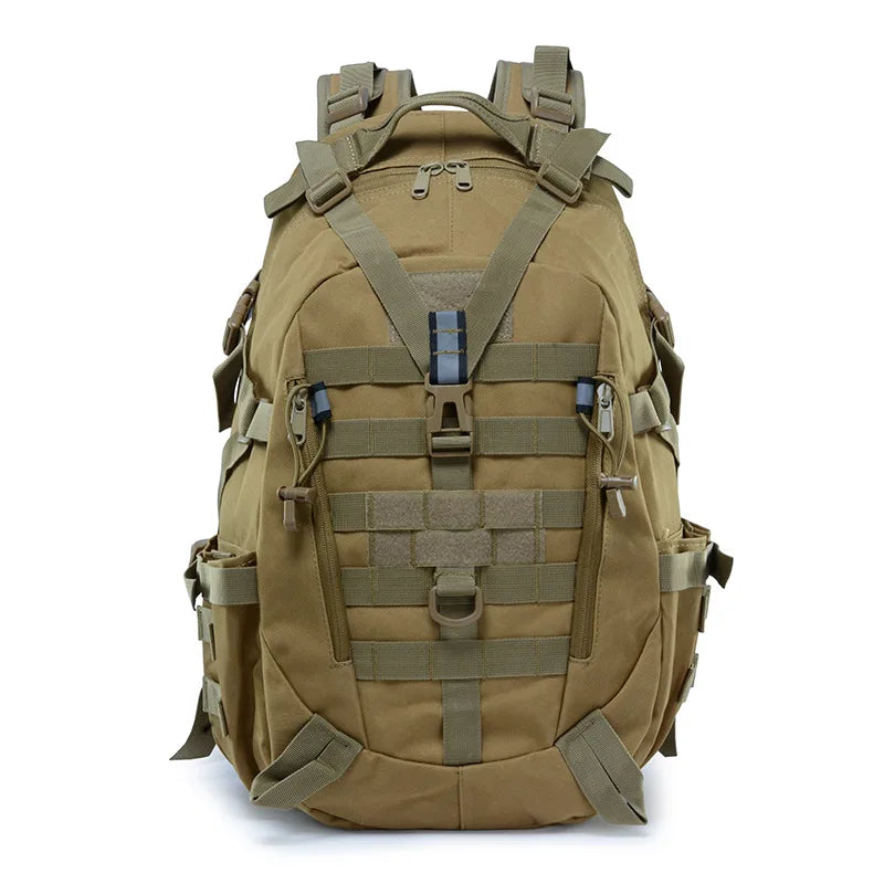 Tactical Laptop Backpack & Travel Hiking Rucksack for Men & Women, MOLLE Daypack with Reflective Strip for Camping, Hunting, Fishing, Bug Out, Climbing & Outdoor Adventures