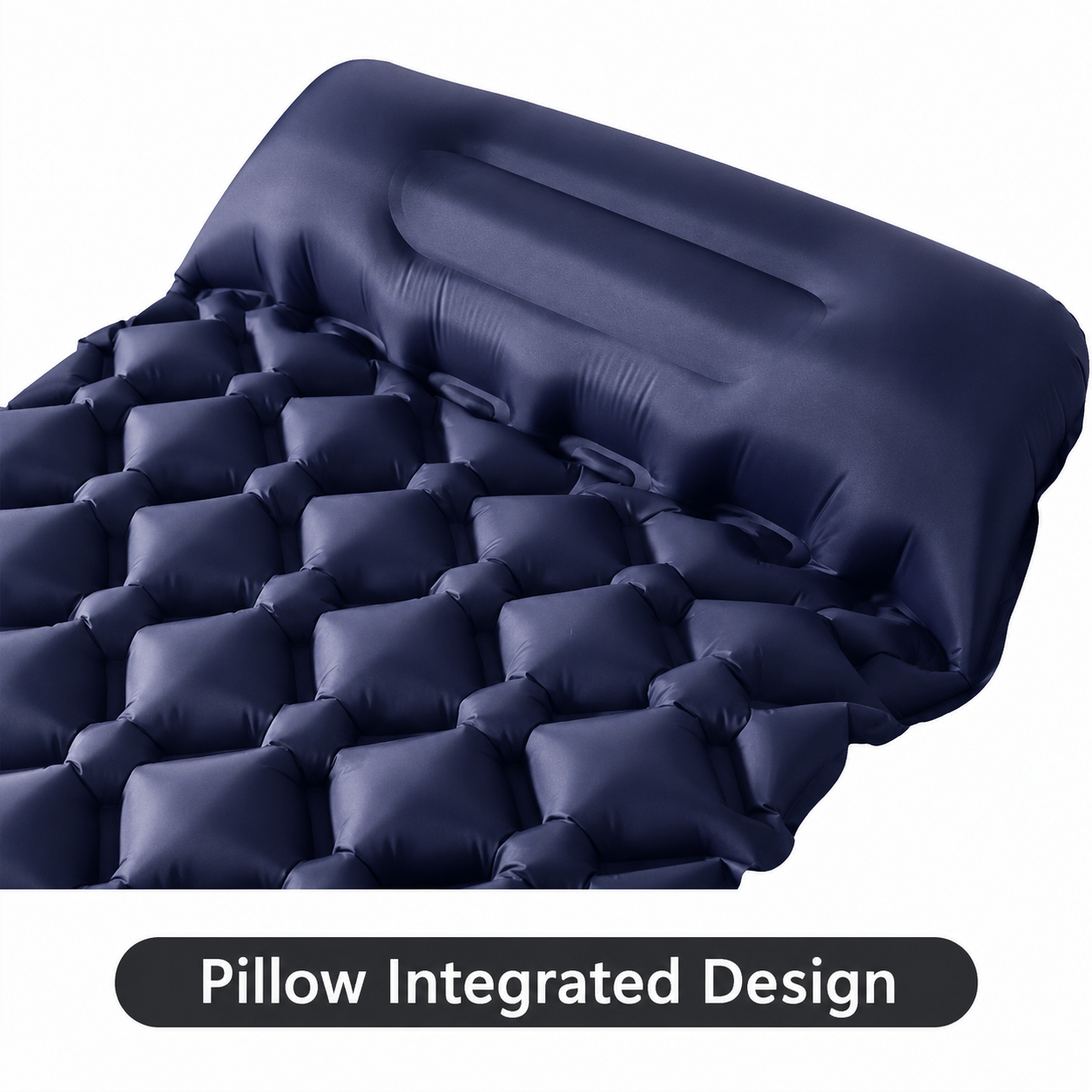Self-Inflating Camping Sleeping Pad & Air Mattress with Integrated Pillow — Inflatable Camping Bed & Sleeping Mat for Camping, Backpacking & Hiking