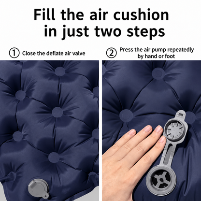 Double Sleeping Pad & Air Mattress for 2 — Self-Inflating Camping Mattress with Dual Pillows & Inflatable Bed for Couples, Camping & Hiking