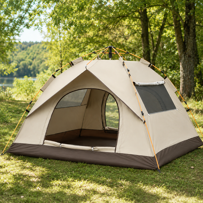 4 Person Pop-Up Tent, Canopy & Sun Shade — Automatic Instant Tent & Beach Tent for Camping, Beach, Picnics & Festivals