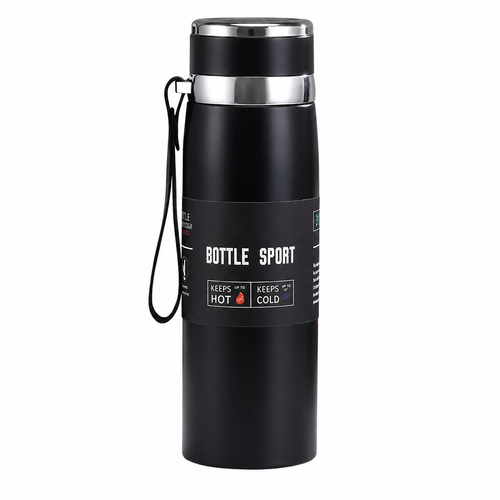 1L Insulated Stainless Steel Water Bottle with Handle, Vacuum Flask for Hot Coffee, Tea, Cold Water, Hiking, Camping & Travel